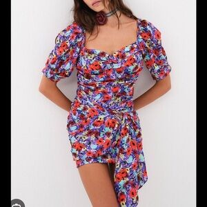 For Love and Lemons Chiara Puff Sleeve Mini Dress